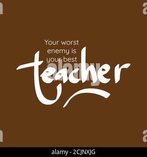 Happy Teacher's Day Vektor-Illustration. Handbemalter Schriftzug Phrase. Inspirierendes Zitat Stock Vektor