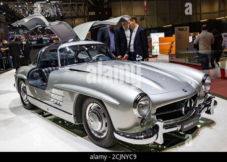 BRABUS Mercedes Benz 300 SL Gullwing Customized Classic Sportwagen auf dem 89. Genfer Automobilsalon. Genf, Schweiz - 5. März 2019. Stockfoto