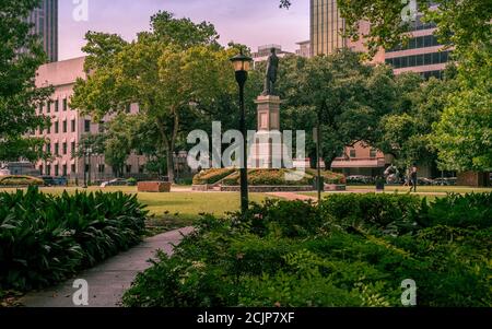 Die schönen und friedlichen Lafayette Square in New Orleans, Louisiana Stockfoto