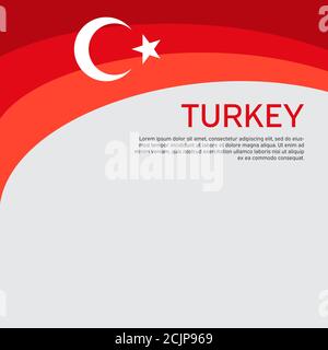 Abstrakt schwenkende türkei-Flagge. Kreativer Hintergrund für die Gestaltung patriotischer türkischer Weihnachtskarten. Nationales Plakat. Cover, Banner in Nationalfarben Stock Vektor