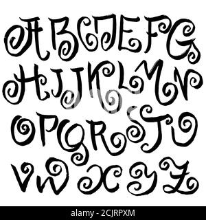 Moderne Bürste Schriftzug. Handdrawn grunge Tinte Font. Vector Illustration. Stock Vektor