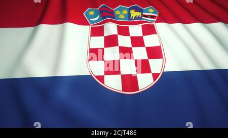 Schwenken Kroatien Flagge Hintergrund Nahaufnahme Stockfoto