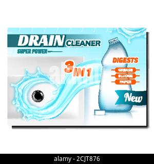 Werbebanner „Drain Cleaner Super Power“ Stock Vektor