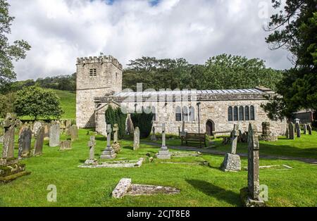 St. Michael and all Angels Kirche in Hubberholme in Upper Wharfedale, Yorkshire Dales National Park. Stockfoto