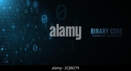 Binärcode-Hintergrund. Modernes Hightech-Design. Programmierbanner. Weltnetzwerk. High-Tech-Vorlage. Vektorgrafik. EPS 10. Stock Vektor