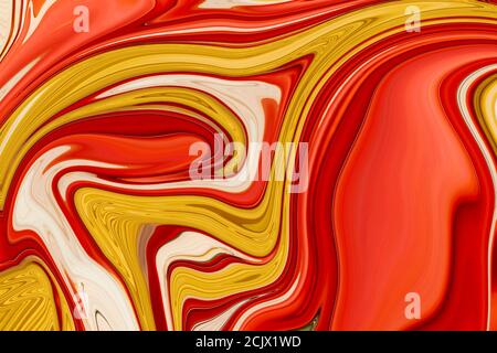 Rote, goldene Farben in Marmor abstrakten Hintergrund Textur. Grafikmuster mit rot, Gold, beige Farbe für Hintergrund Boden Keramik Zähler Fliese int verwenden Stockfoto