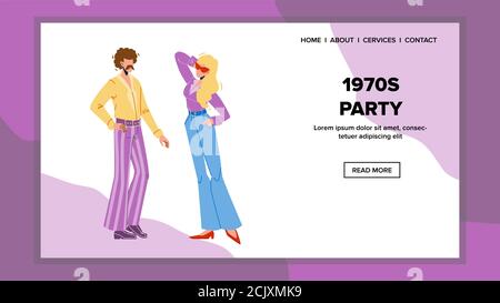 1970er Party Menschen genießen in Nightclub Vector Stock Vektor