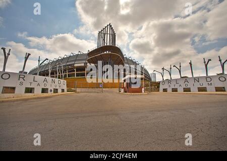 Orland Stadium in Soweto, Johannesburg. Heimat der Fußballmannschaft der Oranda Pirates Stockfoto