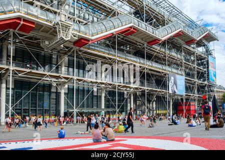 Das Museum für Moderne Kunst oder das Centre Pompidou in Paris Stockfoto