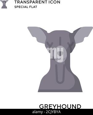 Greyhound-Vektor-Symbol. Flache Illustration. Vektor EPS 10. Stock Vektor