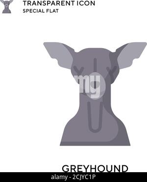 Greyhound-Vektor-Symbol. Flache Illustration. Vektor EPS 10. Stock Vektor