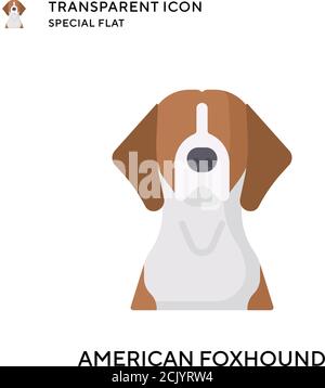 American Foxhound Vektor-Symbol. Flache Illustration. Vektor EPS 10. Stock Vektor