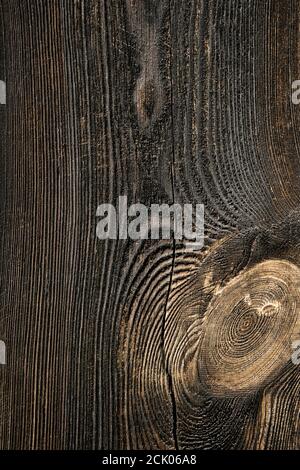 Alte reiche Holzmaserung Textur Hintergrund mit Knoten. Stockfoto