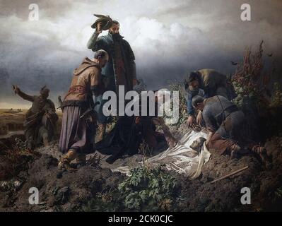 Székely Bertalan - Entdeckung der Leiche von König Louis Die zweite 1 - Ungarische Schule - 19. Jahrhundert Stockfoto