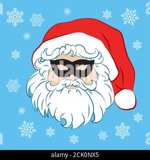 Skizze von santa claus Gesicht Geheimnis santa Gravur Stil Hand Gezeichnete Illustration Stock Vektor