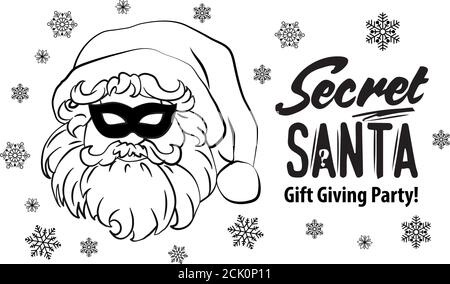Skizze von santa claus Gesicht Geheimnis santa Gravur Stil Hand Gezeichnete Illustration Stock Vektor