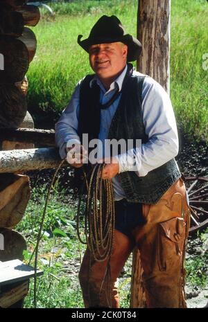Westlicher Cowboy auf seiner Ranch in South Dakota, USA Stockfoto