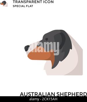 Australian Shepherd Vektor-Symbol. Flache Illustration. Vektor EPS 10. Stock Vektor