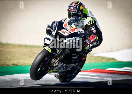 Misano, Italien. September 2020. Offizieller MotoGP-Test auf dem Misano World Circuit Marco Simoncelli. Zarco war der schnellste Ducati auf dem dritten Platz, trotz seines sich erholenden Scaphoiden. 15 September, 2020 Test oficiales de MotoGP en el Misano World Circuit Marco Simoncelli. Zarco fue la Ducati más rápida en tercer lugar a pesar de su escafoides en recuperación. 15 de septiembre de 2020 POOL/MotoGP.com/Cordon Pressequelle: CORDON PRESS/Alamy Live News Stockfoto