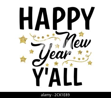 Weihnachts- und Neujahrsschilder Set Weißgold Farbe auf schwarzem Hintergrund für Grußkarten, Geschenkanhänger, Embleme, Neujahrsfeier, Produktpromoti Stock Vektor