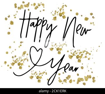 Weihnachts- und Neujahrsschilder Set Weißgold Farbe auf schwarzem Hintergrund für Grußkarten, Geschenkanhänger, Embleme, Neujahrsfeier, Produktpromoti Stock Vektor