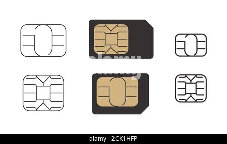 SIM-Kartensymbol. Mobiltelefon, GSM-Symbol Stock Vektor