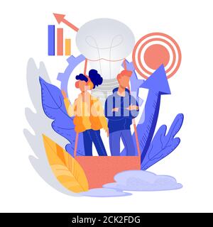 Business erfolgreiches Start-up-Team, kreative Idee. Stock Vektor