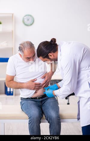 Patient leidet an Diabetes Hausarzt Stockfoto