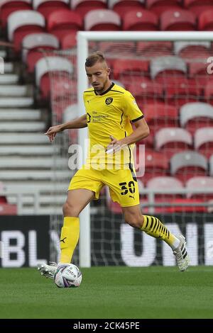 MIDDLESBROUGH, ENGLAND. 15. SEPTEMBER 2020 Michael Helik von Barnsley während des Carabao Cup Spiels zwischen Middlesbrough und Barnsley im Riverside Stadium, Middlesbrough. (Kredit: Mark Fletcher, Mi News) Kredit: MI Nachrichten & Sport /Alamy Live Nachrichten Stockfoto