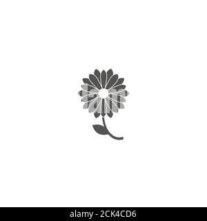 Schwarze flache Ikone der Kamillenblüte Stock Vektor