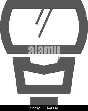 Kamerablitz-Symbol in dickem Umriss. Schwarz-Weiß-Vektorgrafik. Stock Vektor