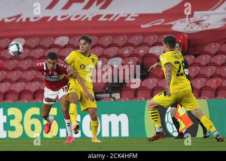 MIDDLESBROUGH, ENGLAND. 15. SEPTEMBER 2020 Middlesbrough's Nathan Wood während des Carabao Cup Spiels zwischen Middlesbrough und Barnsley im Riverside Stadium, Middlesbrough. (Kredit: Mark Fletcher, Mi News) Kredit: MI Nachrichten & Sport /Alamy Live Nachrichten Stockfoto