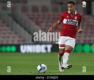 MIDDLESBROUGH, ENGLAND. 15. SEPTEMBER 2020 Marcus Tavernier aus Middlesbrough während des Carabao Cup Spiels zwischen Middlesbrough und Barnsley im Riverside Stadium, Middlesbrough. (Kredit: Mark Fletcher, Mi News) Kredit: MI Nachrichten & Sport /Alamy Live Nachrichten Stockfoto