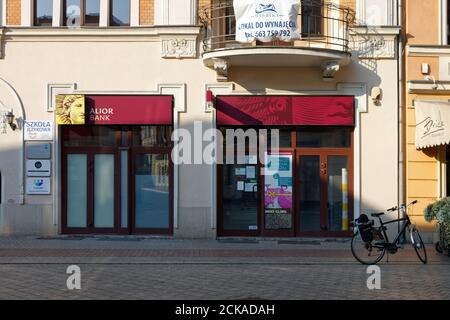 Fassaden von Bankfilialen in Tarnowskie Góry Stockfoto