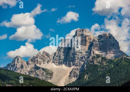 Italien Veneto Pelmo-Berg - Blick von Selva di Cadore - Dolomiten Stockfoto