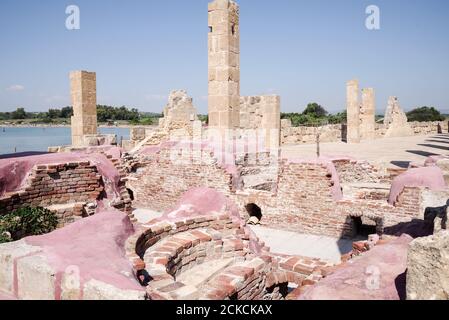 Alte Tonnara (Thunfischfabrik) im Vendicari Naturschutzgebiet - Südosten Siziliens, Italien Stockfoto