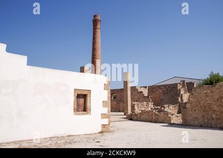 Alte Tonnara (Thunfischfabrik) im Vendicari Naturschutzgebiet - Südosten Siziliens, Italien Stockfoto