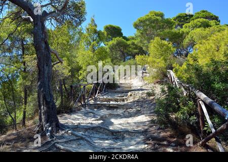 Tremiti, Apulien, Italien -08/28/2020 - Blick auf die Tremiti Inseln, kleine Inseln in der Adria, Teil des Gargano Parks Stockfoto