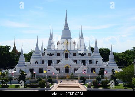 Phra Thutangkha Chedi (dhutanga Chedi) von Wat asokaram, Mueang Samut Prakan, Provinz Samut Prakan, Thailand Stockfoto