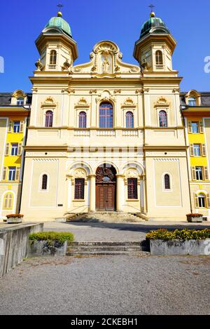 Kantonsschule Kollegium in Schwyz. Die Stadt Schwyz ist die Hauptstadt des Kantons Schwyz in der Schweiz. Stockfoto