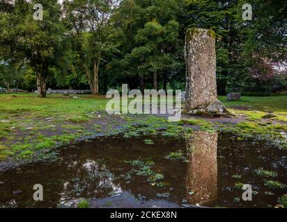 Clava Cairns, ein prähistorischer bronzezeitlicher Bestattungskomplex aus stehenden Steinen, ringkernen, Durchgangsgräbern und randsteingräbern, in der Nähe von Inverness, Schottland, Großbritannien Stockfoto