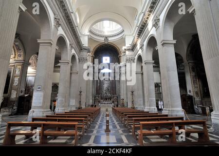 Italien, Rom, Kirche von San Giovanni Battista dei Fiorentini Innenraum Stockfoto