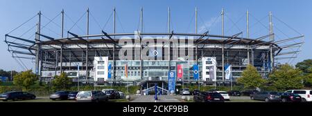 Hamburg, Deutschland. September 2020. Das HSV-Volksparkstadion im Hamburger Stadtteil Stellingen. Die Stadt Hamburg hat eine Absichtserklärung zum Erwerb des Stadiongrundstücks HSV veröffentlicht. Vorbehaltlich der Zustimmung der Bürger soll das Geld dafür in diesem Jahr fließen. (To dpa 'Hamburg will HSV-Stadionimmobilie für 23.5 Millionen Euro kaufen') Quelle: Markus Scholz/dpa/Alamy Live News Stockfoto