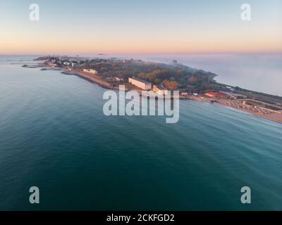 Sommersonnengang über der Küste von Mamaia, am Schwarzen Meer, Rumänien Stockfoto