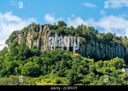 Bort-les-Orgues. Die Basaltorgane werden durch Phonolitflüsse gebildet. Correze. Nouvelle Aquitaine. Frankreich Stockfoto