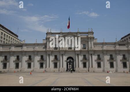 La Moneda Palace auf dem Platz der Verfassung. Santiago de Chile. Chile. Stockfoto