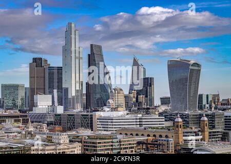 Skyline der City of London , London, Großbritannien Stockfoto