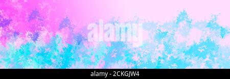 Mehrfarbige Banner mit Farbflecken in lila, rosa und blauen Tönen, mit einem bunten und künstlerischen Design, Websites Stockfoto