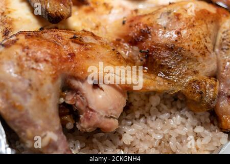 Nurungji Huhn, war die köstlichste Lieferung Essen in letzter Zeit. Stockfoto