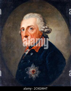 Friedrich II. (1712-1786) alias Friedrich der große, König von Preußen, Porträtmalerei von Anton Graff, 1781-1786 Stockfoto